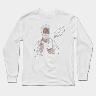 Vaccinated Jesus (transparent background) Long Sleeve T-Shirt